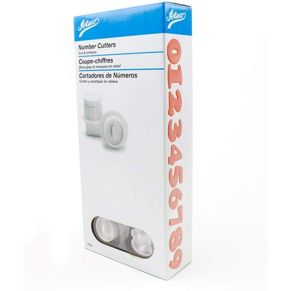 Ateco 5872 Fondant and Dough Plunger Cutter and Embosser, 10-Piece Set