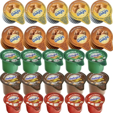 Coffee Creamer Singles Variety Pack, Creamer Singles Set, Mini Coffee Creamer, 5 Flavor Assortment (25 Pack) Coffee Creamer Singles for Home, Office, Coffee, Bar, Gift.