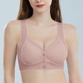 thumbnail image 2 of iHPH7 Bras for Women Front Closure Front Button Push Up Bra Post Surgery Bra Bras for Seniors Snap Closing Bra Front Clasp Padded Bralettes Senior Comfort Bras Soft Hot Pink XL, 2 of 5