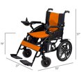 thumbnail image 6 of Foldable Lightweight Electric Power Wheelchair, Heavy Duty Compact Powerful Dual Motors, Supports Up to 265 lb - Black Frame Orange Seat, 6 of 7