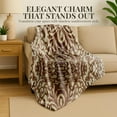 thumbnail image 5 of Korean Mink Blanket Queen Size, Floral Print - Thick Heavy Korean Blanket - 5 LB Heavy Fleece Mink Style, 95"x 79", (Brown Floral), 5 of 7