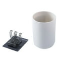 thumbnail image 1 of Tssuoun 2Pcs/set Wall-mounted Toothbrush Holder Organizer Environment-friendly Plastic Toothpaste Wash Cup Mug White, 1 of 8