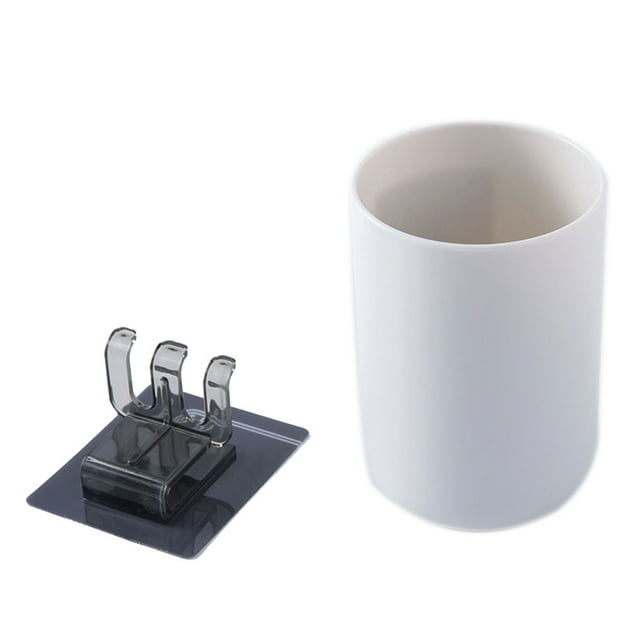 bedienty 2Pcs/set Wall-mounted Toothbrush Holder Organizer Environment-friendly Plastic Toothpaste Wash Environment-friendly Plastic Toothpaste Wash Cup Mug White 1Set