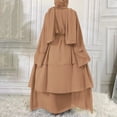thumbnail image 6 of IBTOM CASTLE Muslim Chiffon Abaya for Women Open Front Cardigan Modest Dress with Hijab Scarf Middle East Arabian Robe Islamic Long Dress L Khaki, 6 of 8