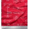thumbnail image 1 of Soimoi Velvet Fabric Check & Airplane Transport Fabric Prints by Yard 58 Inch Wide, 1 of 1