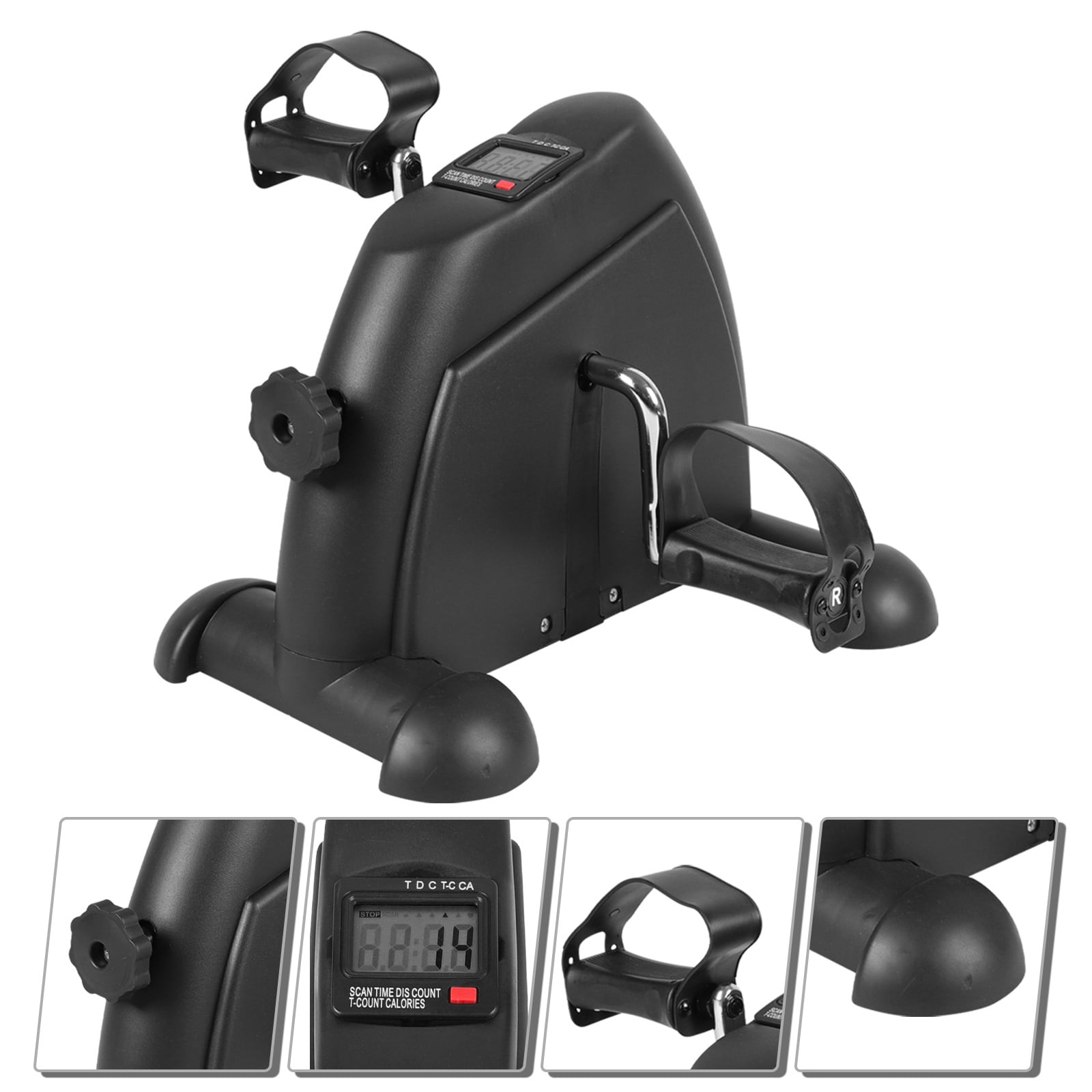 Homemart Mini Exercise Bike Portable Pedal Stationary Bike Under Desk Exercise Bike Machine with LCD Screen Displays for Home Office Fitness Black