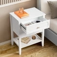 thumbnail image 3 of Hassch 2-Drawer Nightstand in White, Accent Bedside Table with Lower Shelf, Easy Assembly, 3 of 8