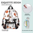 thumbnail image 5 of Football and Baseball White Pattern Cute School Backpack Bag for School with Padded Back and Adjustable Shoulder Straps 15.25"x11.5"x5.25", 5 of 5