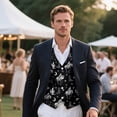 thumbnail image 3 of Uorisanigo White Cowboy Print Men's Suit Vest Size 4XL V Neck Mens Vests Casual Dress Lightweight with Pockets Waistcoat Casual Vest Fashion for Men, 3 of 7