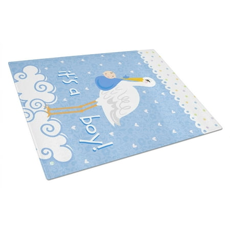 

Caroline s Treasures VHA3012LCB It s a Baby Boy Glass Cutting Board Large 12H x 16W multicolor