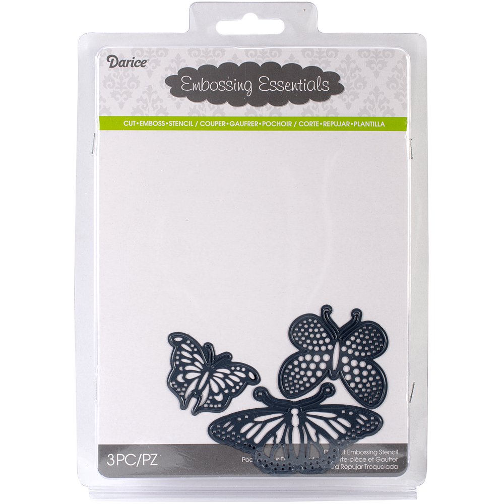 Die Cut Emboss Stencil Butterflies Assorted 3Pc By Darice