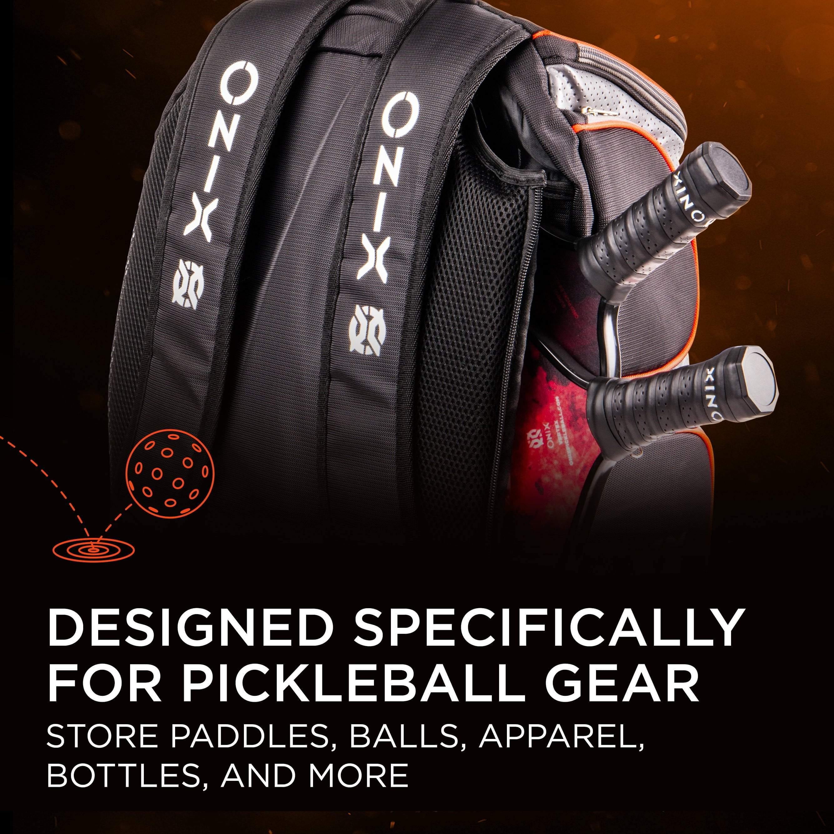 Onix Pickleball Durable Backpack is Designed to Carry Paddles, Balls, Apparel, and Water Bottles