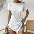 thumbnail image 6 of Women Blouses Womens Soft Tee Shirts Shirt Workout Women Long Sleeve Mens Shirts 5 Short Petite Long Sleeve Tops Tunic Sweater Juniors Slim Fit Womens Tunic Tips Athletic Spandex White M, 6 of 9