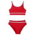 thumbnail image 5 of Yindaity Girls Swimsuit Girls Swimsuit 2-Piece Bikini Set Adjustable Strap Bathing Suits for Teens Swimwear Solid(Red,9-10 Years), 5 of 6