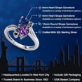 thumbnail image 2 of 1.48 Cttw Blue Created Sapphire Purple Amethyst and Black Diamond Ring for Women | 925 Sterling Silver | Heart Shape 6MM | Wedding Engagement Anniversary Promise Ring for Women | Size 9, 2 of 6