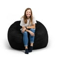 thumbnail image 3 of Big Joe Fuf 5Ft Oversized Foam Bean Bag Chair for Kids, Teens, Adults, Jet Black Plush, Soft Polyester, 5 foot Large Reading and Gaming Seat, 3 of 10