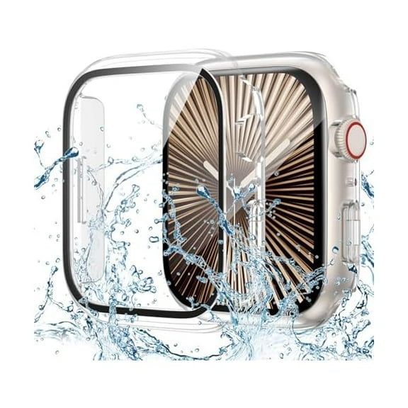 Waterproof Case Compatible for Apple Watch Series 11/10 Screen Protector 42mm, Hard Bumper with Tempered Glass for iWatch 11 Cover 42 mm