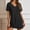 *Black, variant on ClodeEU Women's Solid Color V Neck Short Sleeve Beach Cover Up Dress,Casual Summer Swimwear Bikini Cover Up Dress Army Green,Women's Plus L
