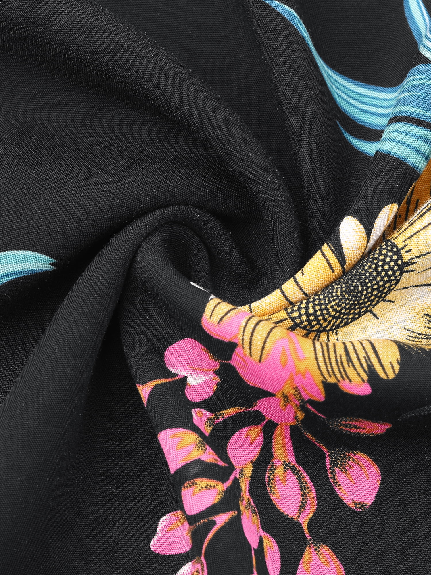 DARING DIVA Women Plus Size Floral Kimono Tie Front Cover Up 2X Black