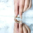 thumbnail image 5 of Rosec Jewels London Blue Topaz Anniversary Ring with Moissanite - Minimalist Half Eternity Ring - with Jewelry Box, 18K Yellow Gold, US 12.50, 5 of 9