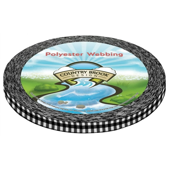 Country Brook Design® Black & White Buffalo Plaid Lite Tape (1/2 Inch, 20 Yards)