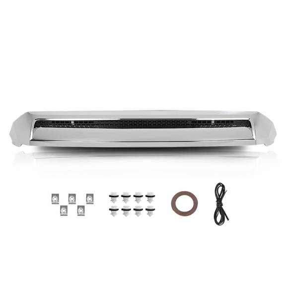 Front Upper Hood Bulge Molding Grille Trim Silver Fit For Toyota Tundra 2014-2021