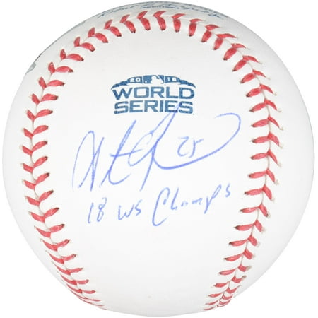 Steve Pearce Boston Red Sox 2018 MLB World Series Champions Autographed Logo Baseball With