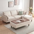 thumbnail image 3 of Atopston 90" Sectional Sofa and 54" Module, Mid-Century Modern L Shaped Couches 3-Seat Sofa and Reversible with Storage for Living Room, Beige Linen, 3 of 6