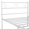 thumbnail image 3 of Bed FramesPlatform Bed with Headboard and Footboard Graceful Scroll Metal-Framed Bed for Dorm, Home, Ground Clearance: 12.6''/ Twin Bed/White, 3 of 5