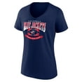 thumbnail image 2 of Women's Navy Columbus Blue Jackets Slapshot V-Neck T-Shirt, 2 of 3