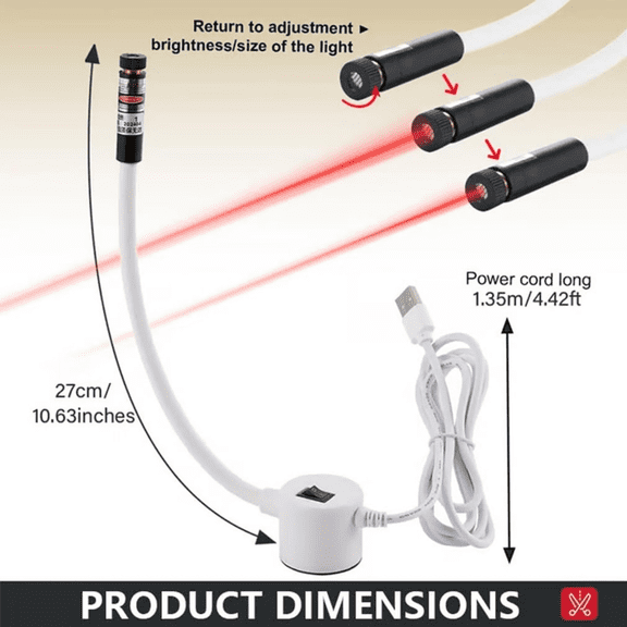 Magnetic Positioning Quilting Laser Light, Adjustable 650nm Beam for Sewing Machines, Crosshair Attachment for Precise Stitching & Seam Alignment (Dot) Sewing Machine Parts