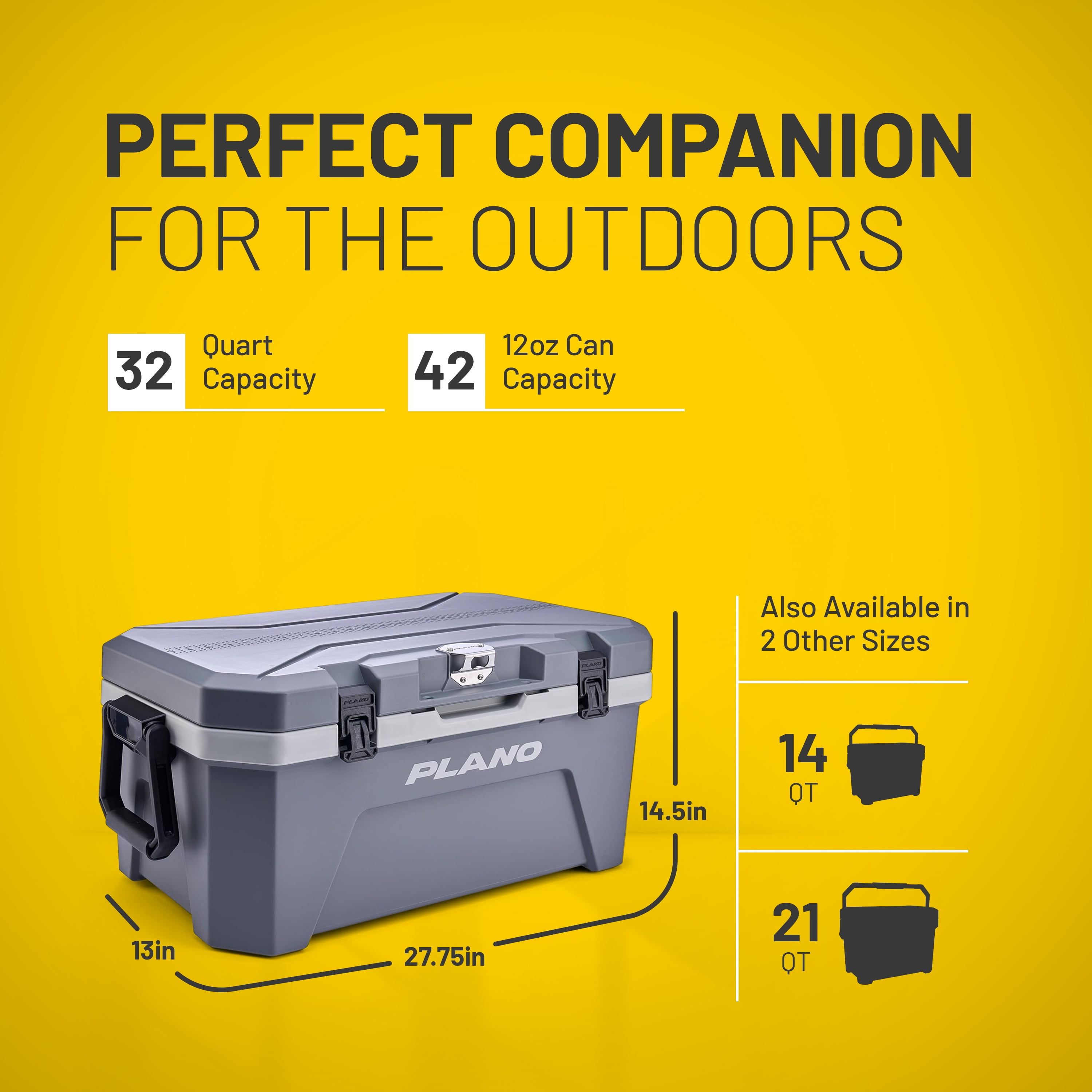 Plano Frost 32 Quart Heavy Duty Cooler w/ Built In Bottle Opener and Dry Basket, Storm Gray