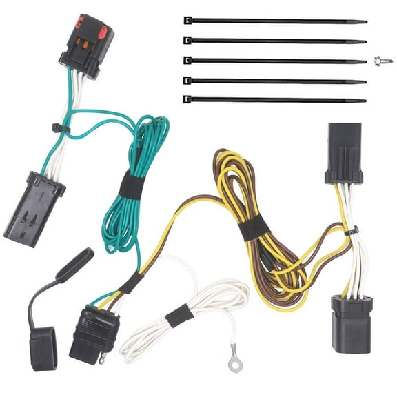 CARROFIX Custom Fit Wiring Harness with 4-Way Flat Trailer Connector Fits for 2004-2007 Dodge Caravan; Dodge Grand Caravan, Chrysler Town and Country