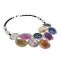 thumbnail image 3 of Round Multicolor Agate Mosaic Bib Statement Necklace, 3 of 3