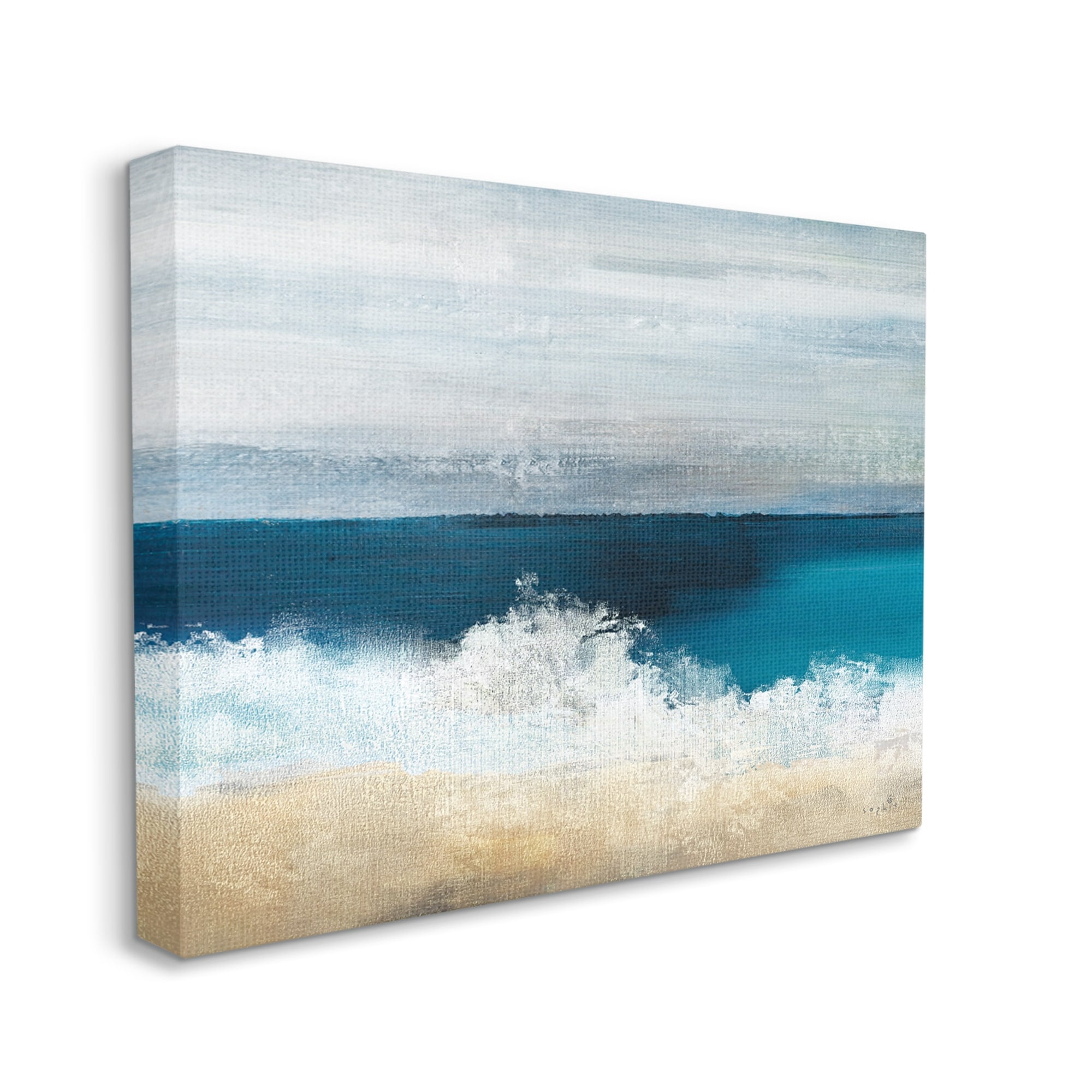 Stupell Industries Beach Waves Crashing Foam Panoramic Ocean View Painting Gallery Wrapped Canvas Print Wall Art, Design by Sophie 6
