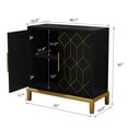 thumbnail image 3 of HLR 30.7"W Black Accent Cabinet with 2 Doors, Entryway Cabinet with Gold Trim, Modern Buffet Sideboards, 3 of 7
