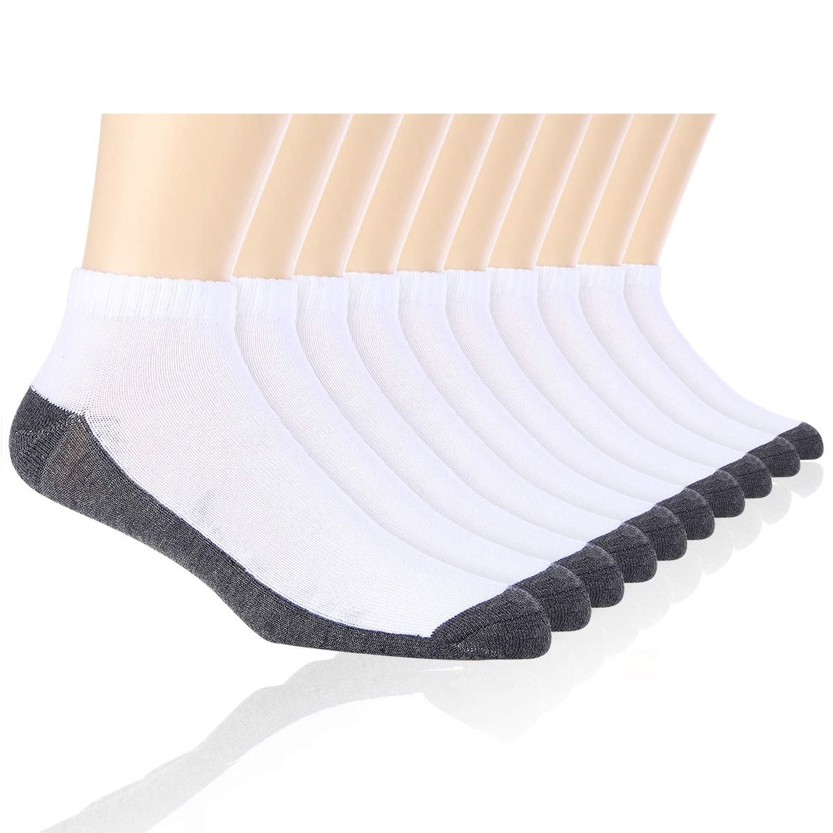 EALLCO 10 Pairs Mens Athletic Low Cut Socks Men Ankle Cushioned Socks