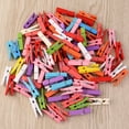 thumbnail image 6 of LABSERRON 100Pcs Clothes Clips Mini Wooden Photo Clips Assorted Color 1.4in Natural Wood Metal, 6 of 8
