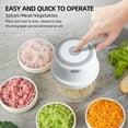 thumbnail image 3 of Electric Garlic Chopper Portable Small Food Processor, 300ML Glass Containers with Food Divider, Waterproof Body, One-touch Press to Chop Onion For Ginger, Chili, Fruit, Meat, Spices, Beans, 3 of 5