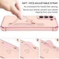 thumbnail image 5 of Cute Love Heart Galaxy S22 Case with Wristband Kickstand, Soft TPU Bumper, Slim Shockproof Cover for Girls Women, Pink, 5 of 16