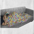 thumbnail image 6 of Modern Soft Flannel Fleece Throw Blanket, Circular Shaped Buttons Pattern in Various Sizes Kids Nursery Baby Print, Cozy Plush for Indoor and Outdoor Use, 50" x 60", Multicolor, by Ambesonne, 6 of 6