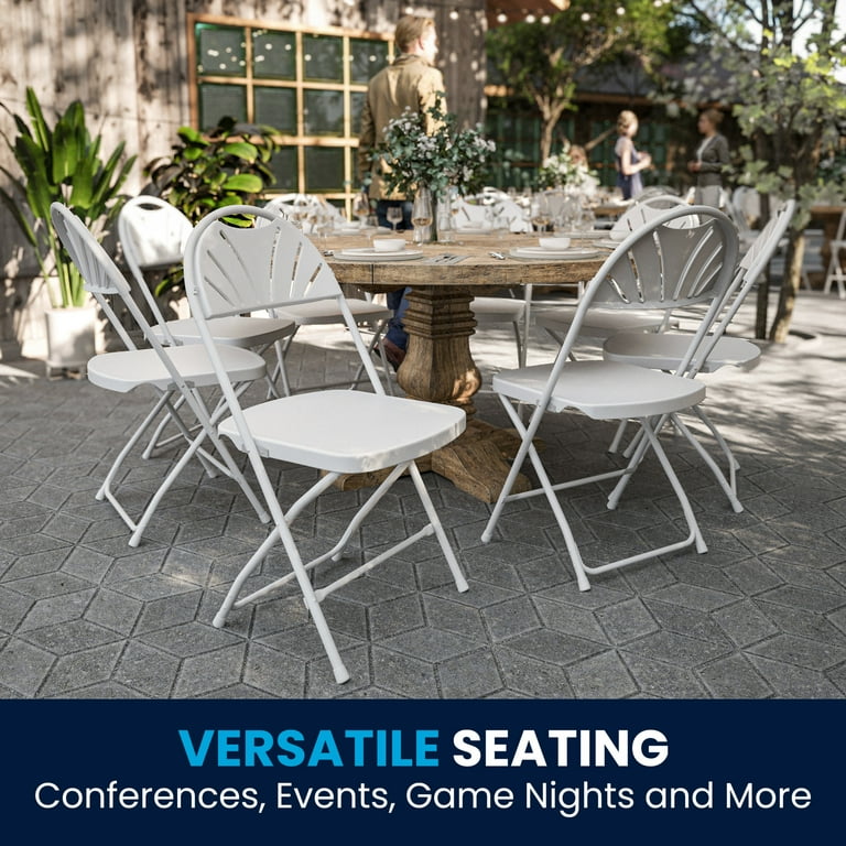 Hercules Series Heavy Duty Foldable Plastic Event Chairs, Set of 8