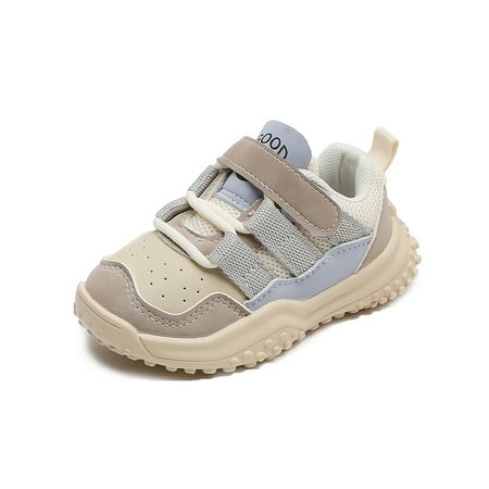 

GENILU Children Comfort Sneakers Magic Tape Trainers Gym Round Toe Running Shoe Gray 6.5C