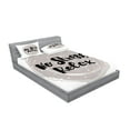 thumbnail image 2 of Ambesonne Saying Fitted Sheet & Pillow Sham Set, No Stress Relax Lettering, Queen, Dark Brown Pale Grey, 2 of 2