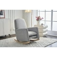 thumbnail image 5 of Cotton Linen Fabric Nursery Rocking Chair With Adjustable Footrest, 5 of 18