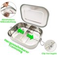 thumbnail image 3 of Leak Proof Stainless Steel Lunch Food Container, Large Bento Boxes Metal Lunch Box for Kids or Adults - Lockable Clips-Adjustable Divider included -Dishwasher Safe, BPA free (1400ML/47oz), 3 of 7
