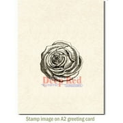 Deep Red Stamps Rose Engraving Rubber Cling Stamp 2.1 x 2 inches.