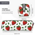 thumbnail image 3 of Haiem Strawberry Print Leather Pencil Case Art Supplies Case Zipper Pencil Pouch Stationery Storage Pencil Bag, 3 of 7