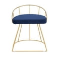 thumbnail image 5 of Canary Glam/Contemporary Vanity Stool in Gold Metal and Blue Velvet by LumiSource, 5 of 7