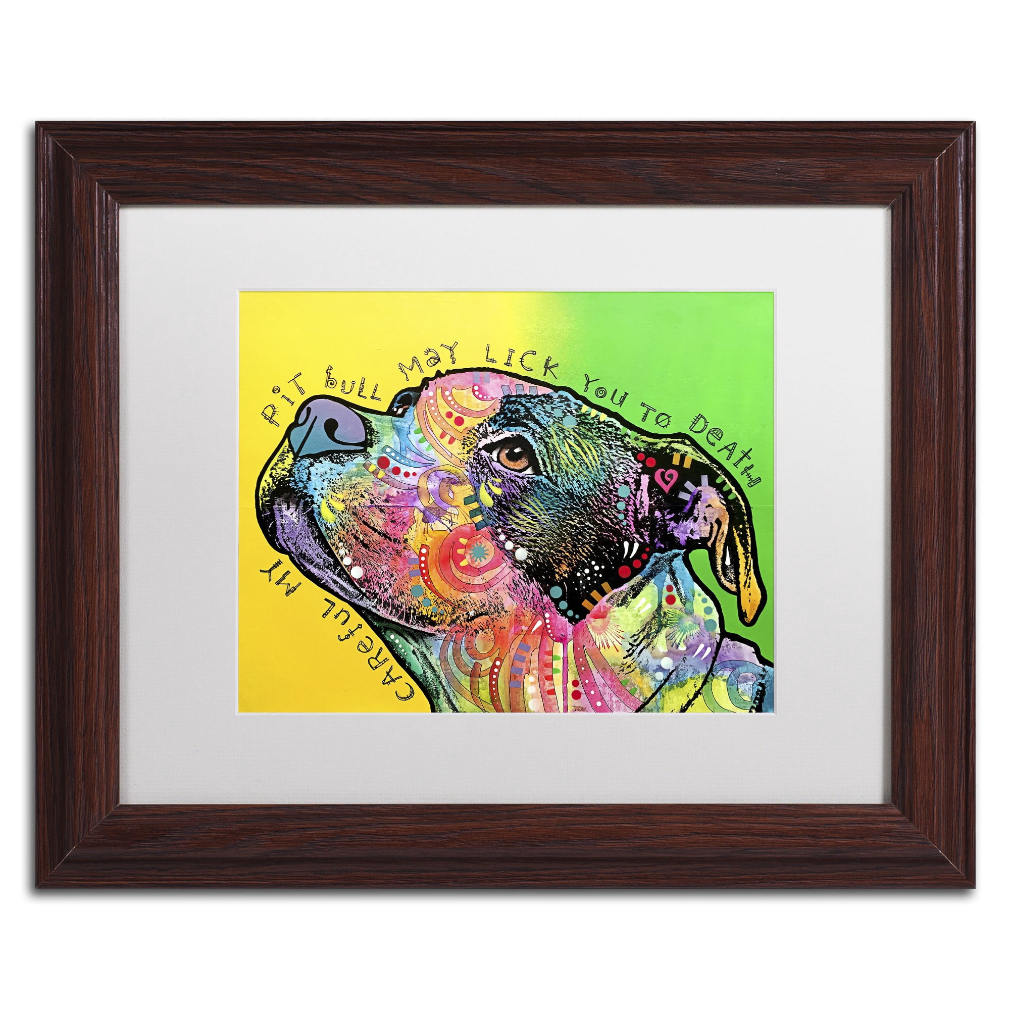 Trademark Fine Art 'Lick You to Death' Canvas Art by Dean Russo, White Matte, Wood Frame